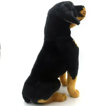 Rodolf Rottweileren | 15 Tommer Dog tøjdyr Plush Puppy| Naturtro Hund Legetøj Hjem Dekoration